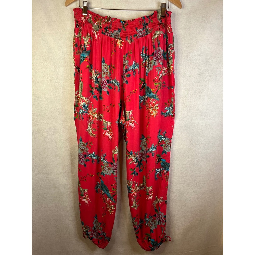 Johnny Was Malakye Jogger Floral Bird Smocked Sz XL